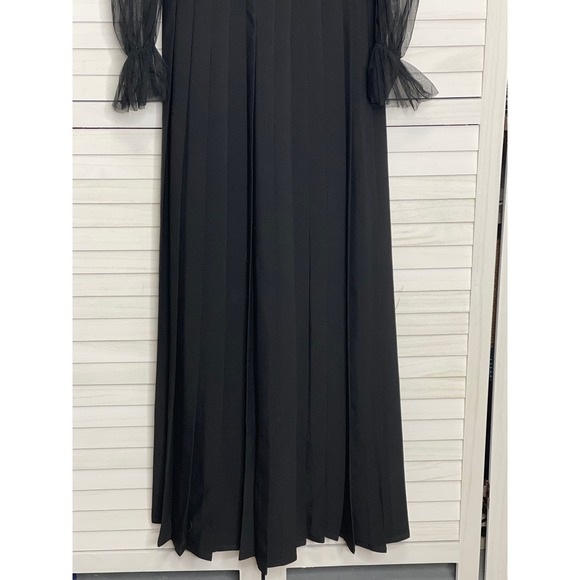 Self Portrait Floral Guipure 
ORGANDY OVERLAY LACE Dress Ivory Blk Gown SZ SM - Picture 6 of 12